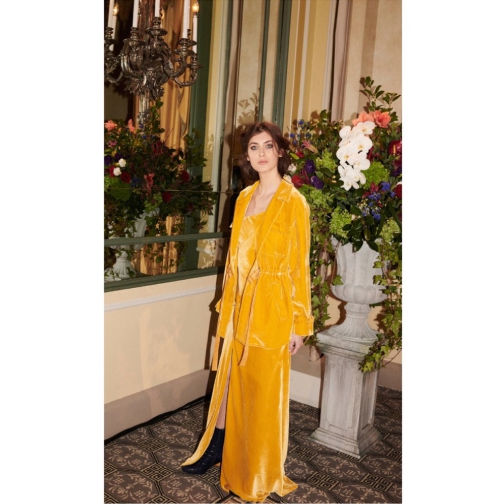 Cinq à Sept Mathieu Velvet Utility Jacket in Sunflower, Size‎ Medium, EXCELLENT - Picture 17 of 17